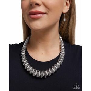 Large coil statement necklace Candescent Coils Silver